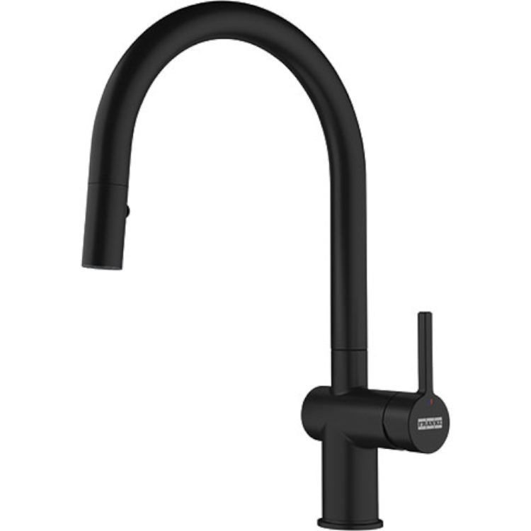 Bateria Franke Active J pull down 2 jets Czarny mat 115.0653.404